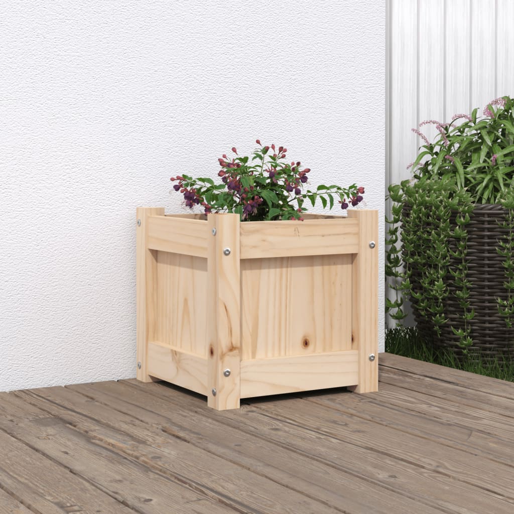 vidaXL Vaso/floreira de jardim 31x31x31 cm madeira de pinho maciça