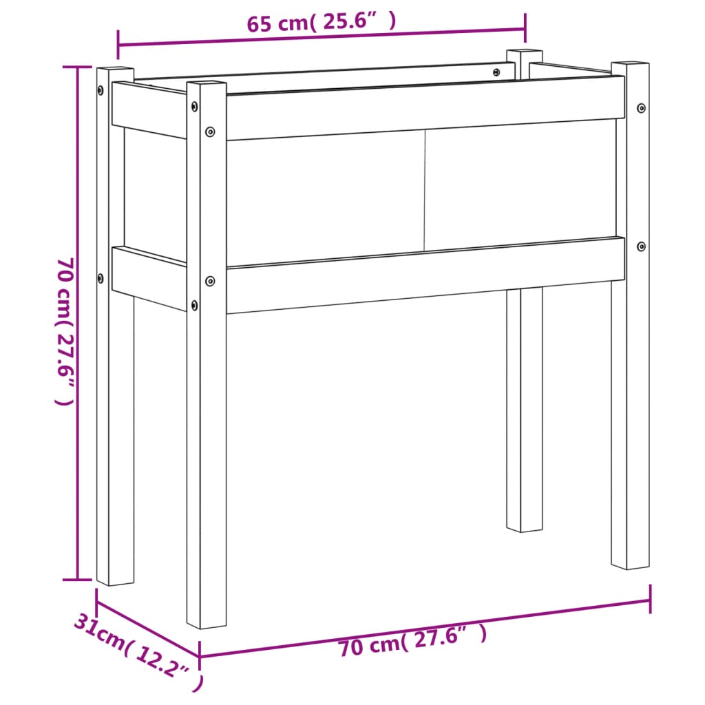 vidaXL Vasos/floreiras de jardim com pernas 2 pcs pinho maciço