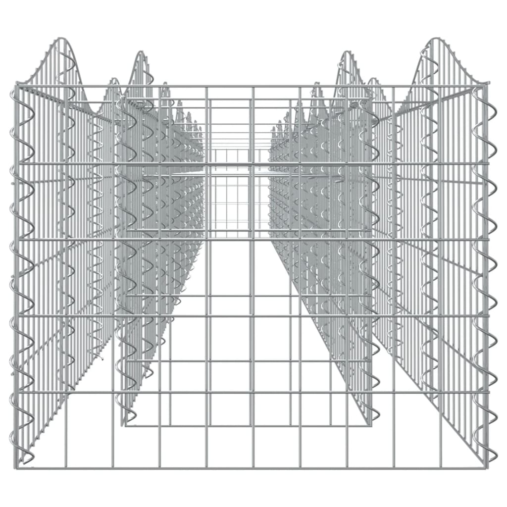 vidaXL Canteiro elevado gabião arqueado 600x50x50 cm ferro galvanizado