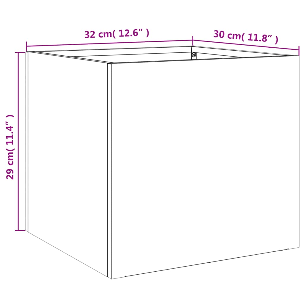 vidaXL Vaso/floreira 32x30x29 cm aço inoxidável prateado