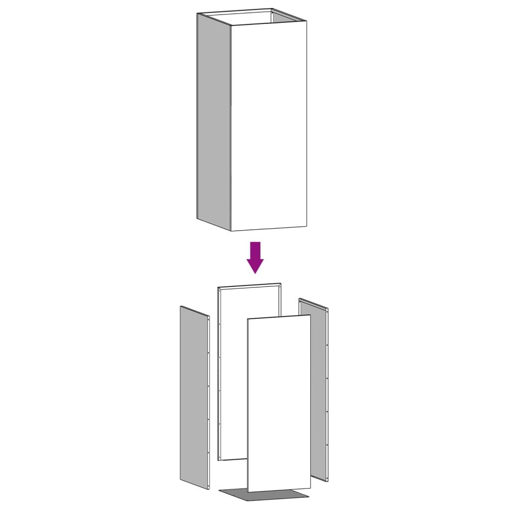 vidaXL Vaso/floreira 42x38x75 cm aço inoxidável prateado