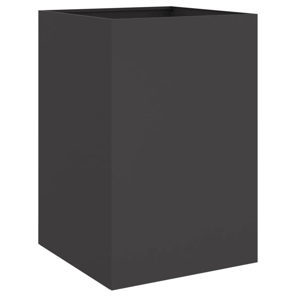 vidaXL Vaso/floreira 52x48x75 cm aço laminado a frio preto