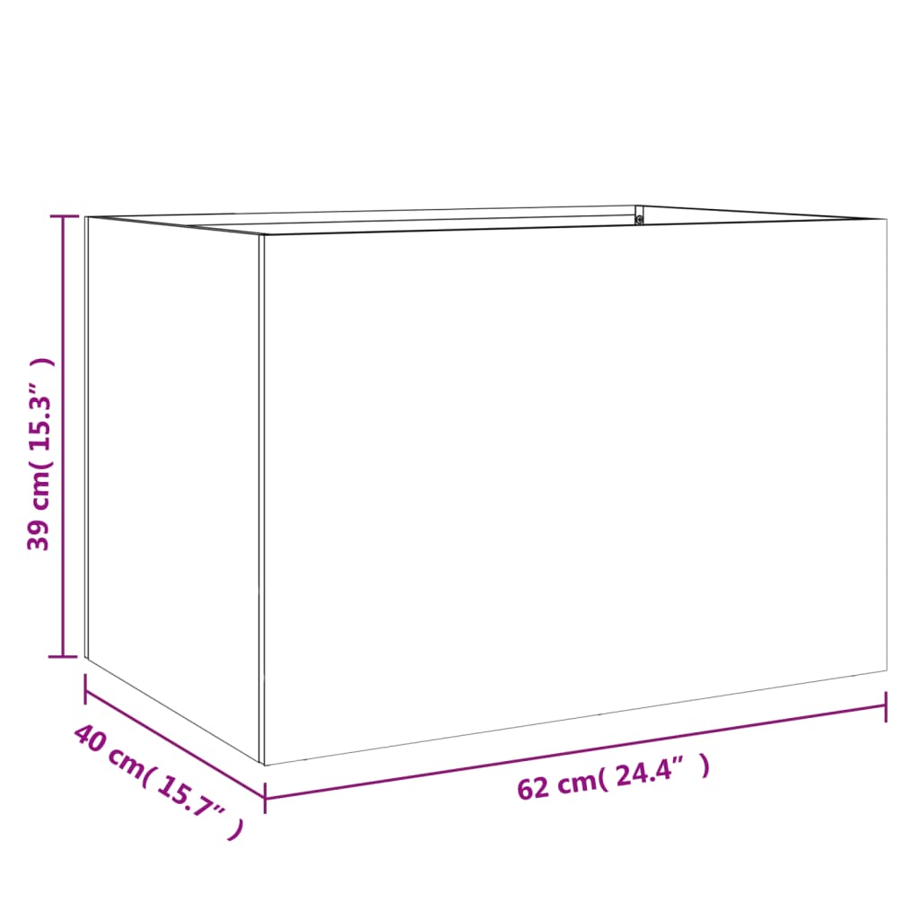 vidaXL Vaso/floreira 62x40x39 cm aço laminado a frio antracite