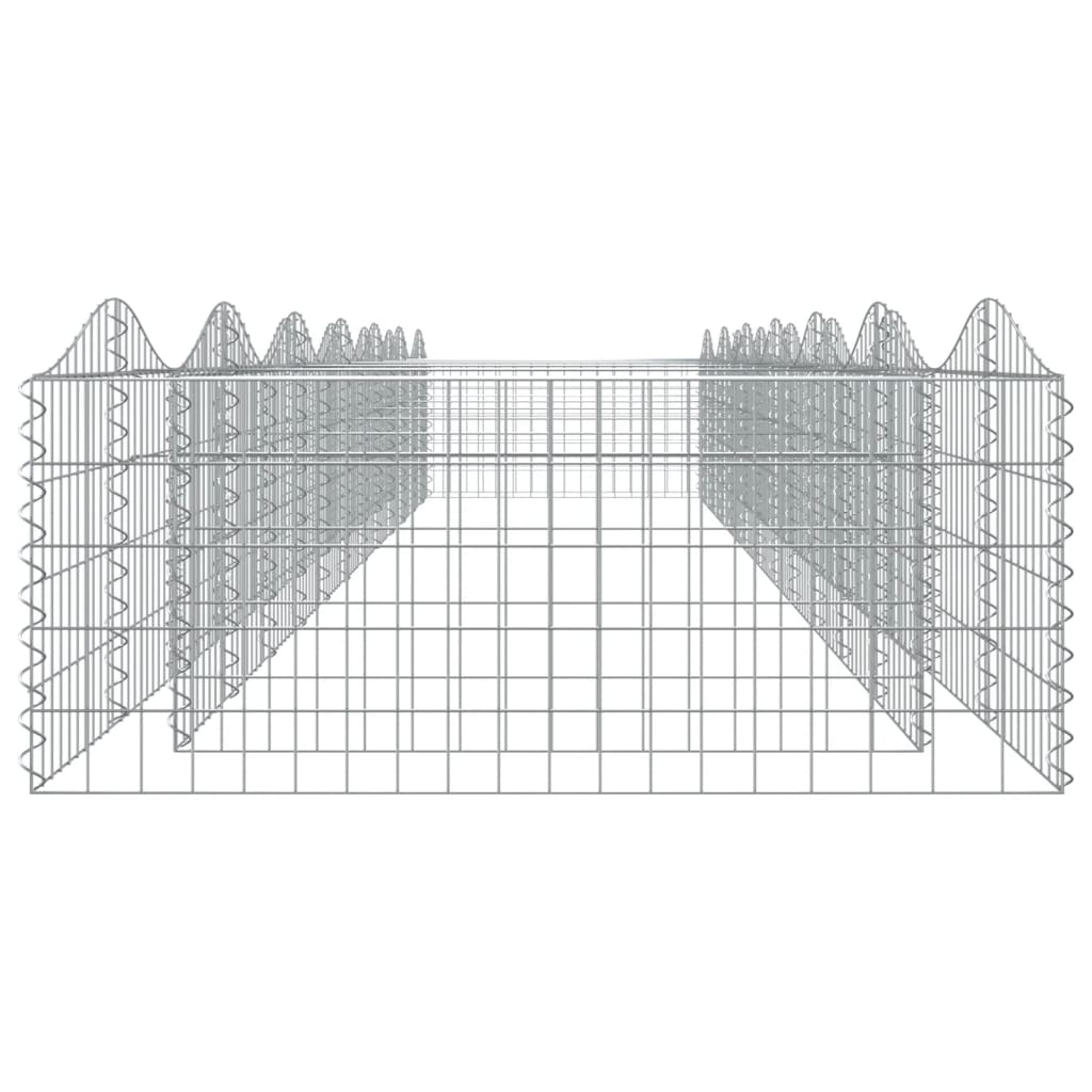 vidaXL Canteiro elevado gabião arqueado 600x100x50cm ferro galvanizado