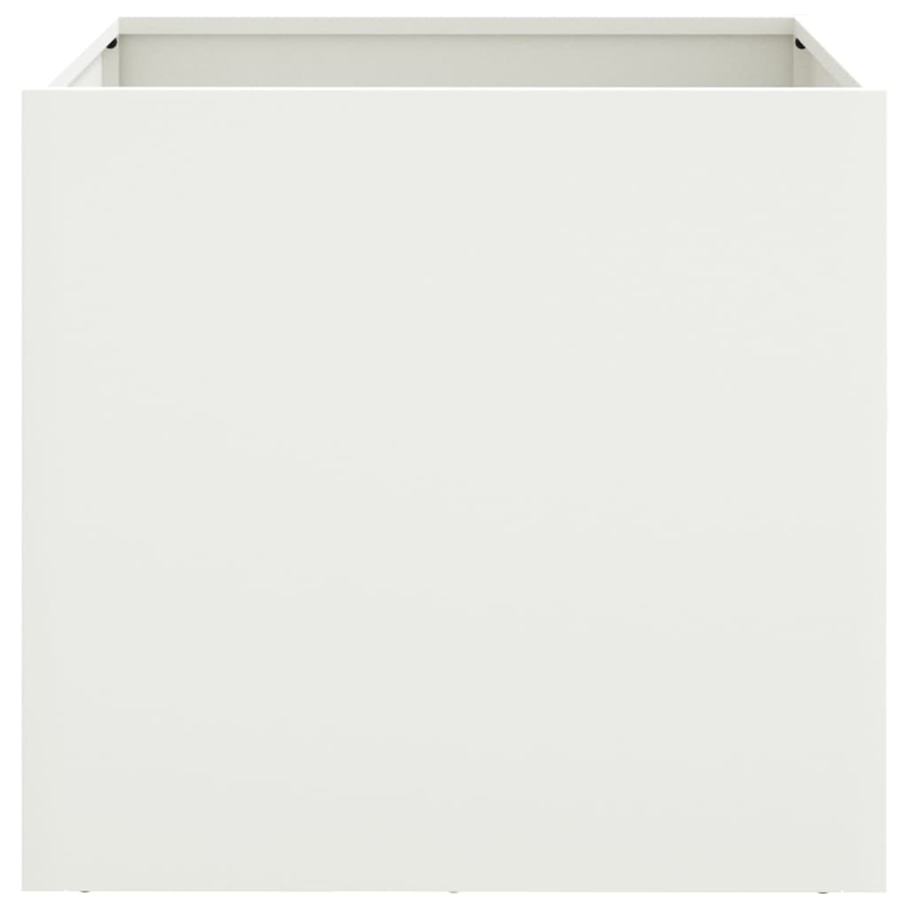 vidaXL Vasos/floreiras 2 pcs 49x47x46 cm aço laminado a frio branco