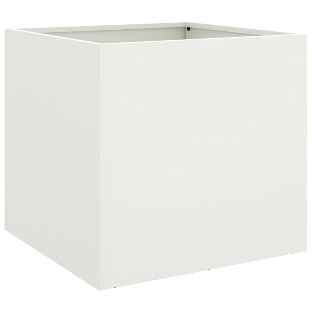 vidaXL Vasos/floreiras 2 pcs 49x47x46 cm aço laminado a frio branco