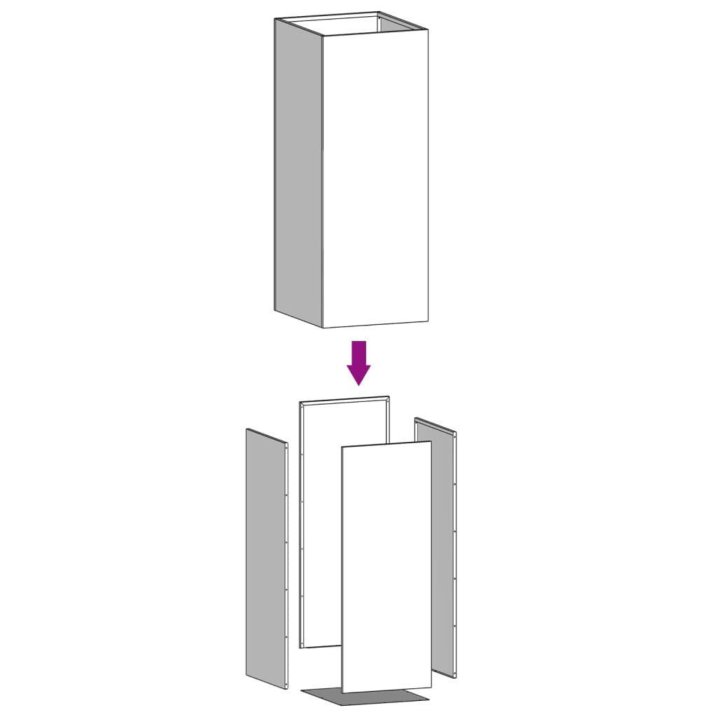 vidaXL Vaso/floreira 32x29x75 cm aço galvanizado prateado