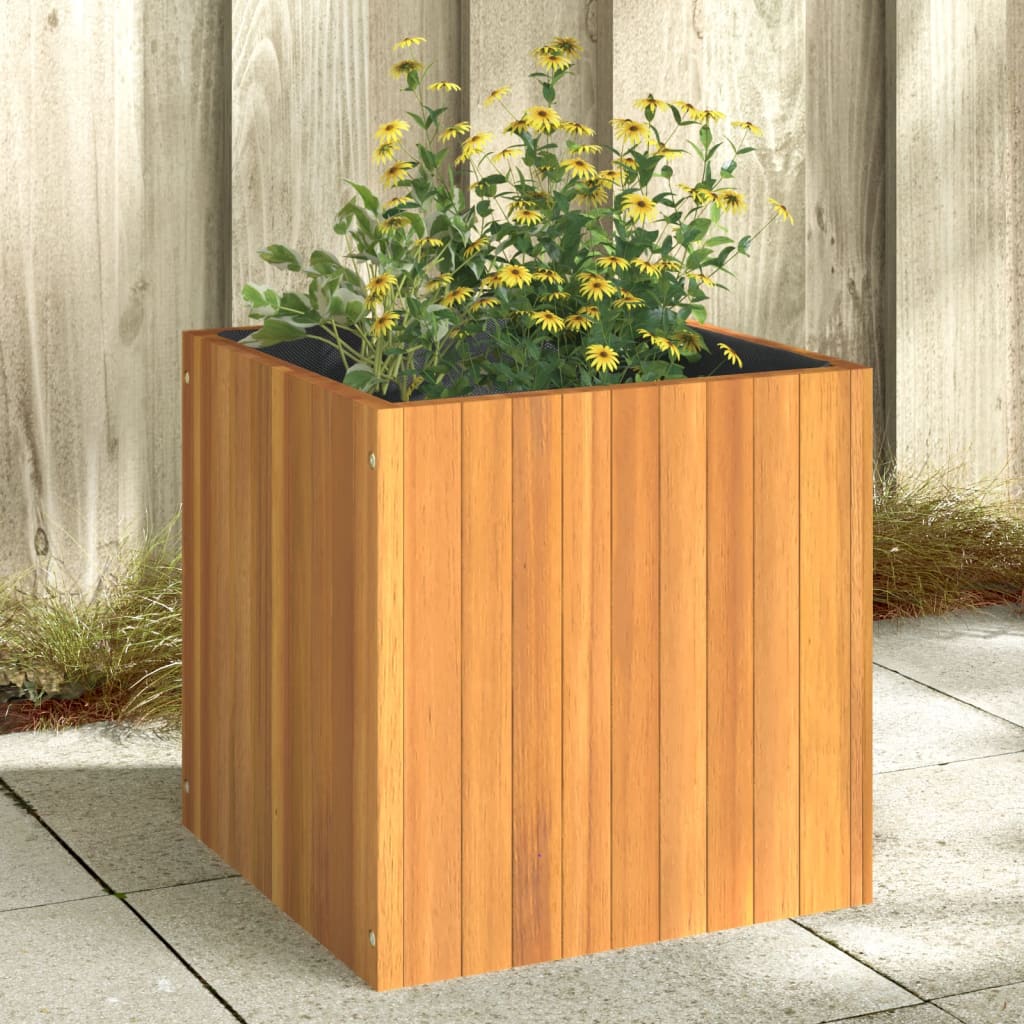 vidaXL Vaso/floreira de jardim 45x45x45 cm madeira de acácia maciça