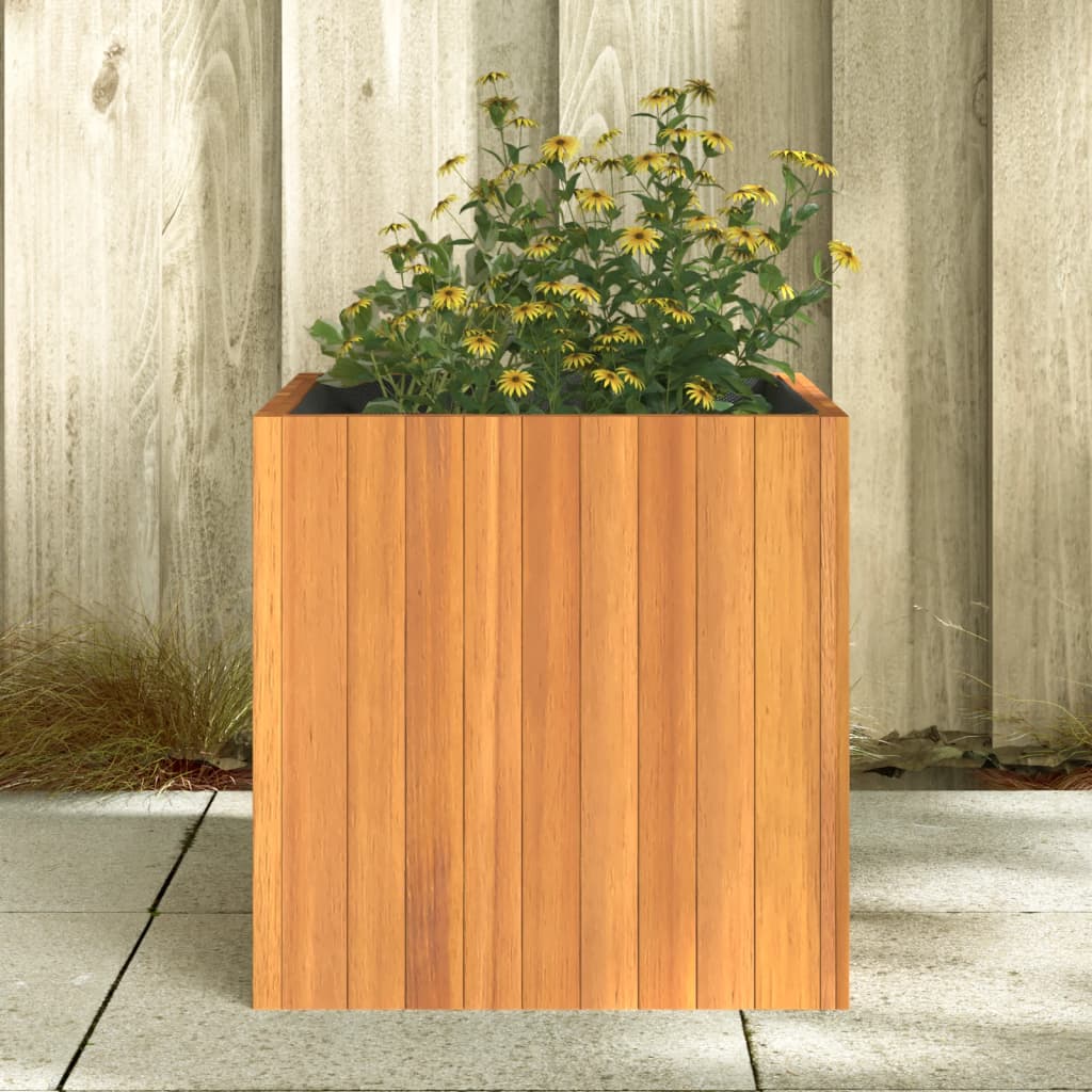 vidaXL Vaso/floreira de jardim 45x45x45 cm madeira de acácia maciça