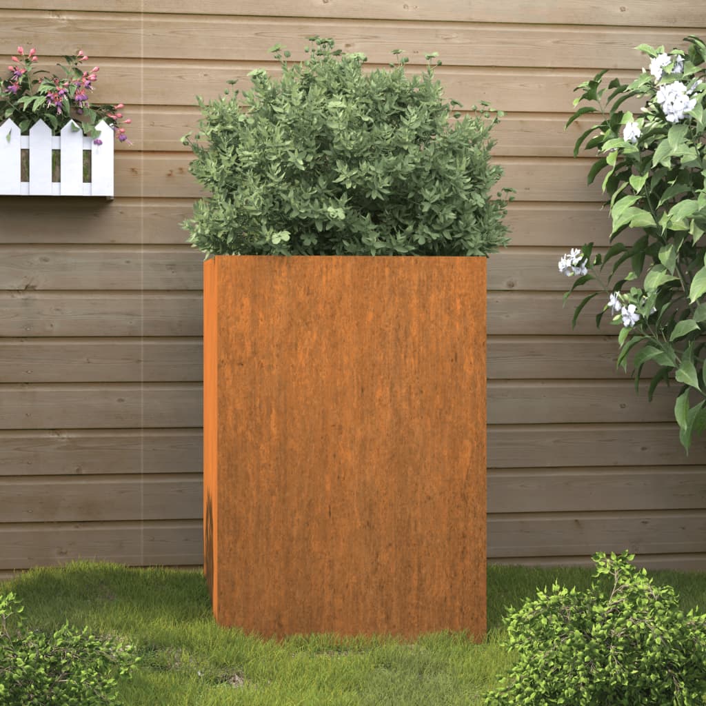 vidaXL Vaso/floreira 52x48x75 cm aço corten