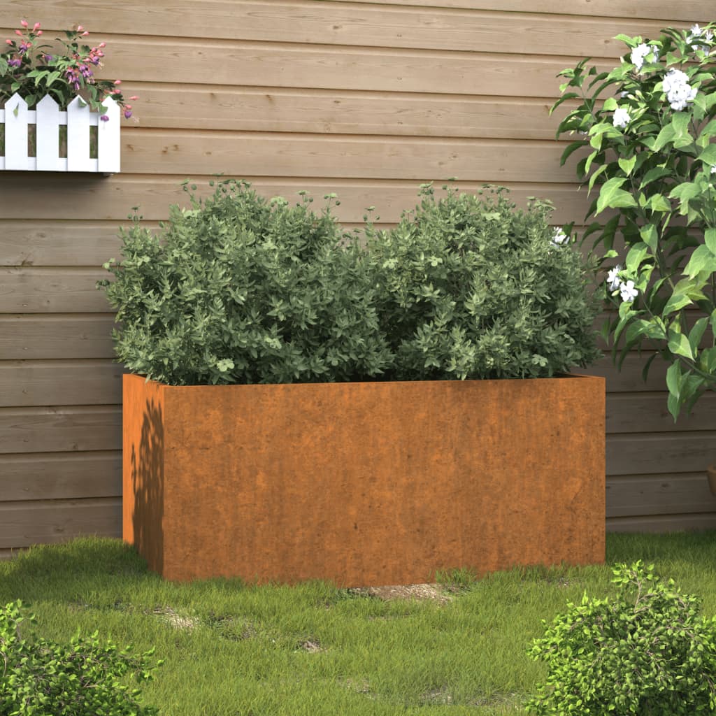 vidaXL Vaso/floreira 62x40x39 cm aço corten