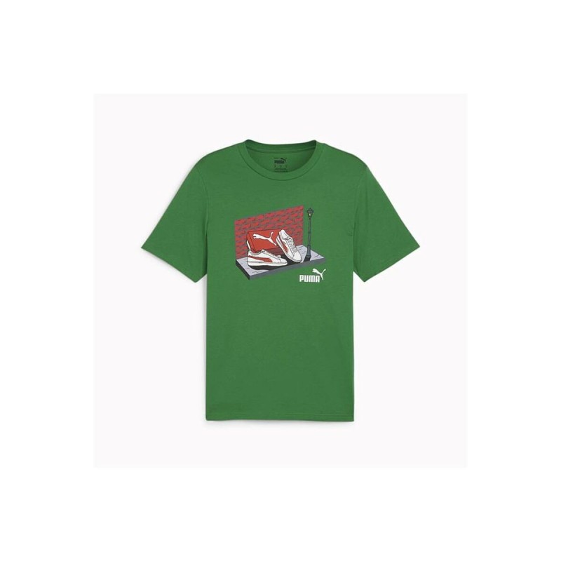 Camisola de Manga Curta Homem Puma SNEAKER BOX TEE 680175 86 Verde