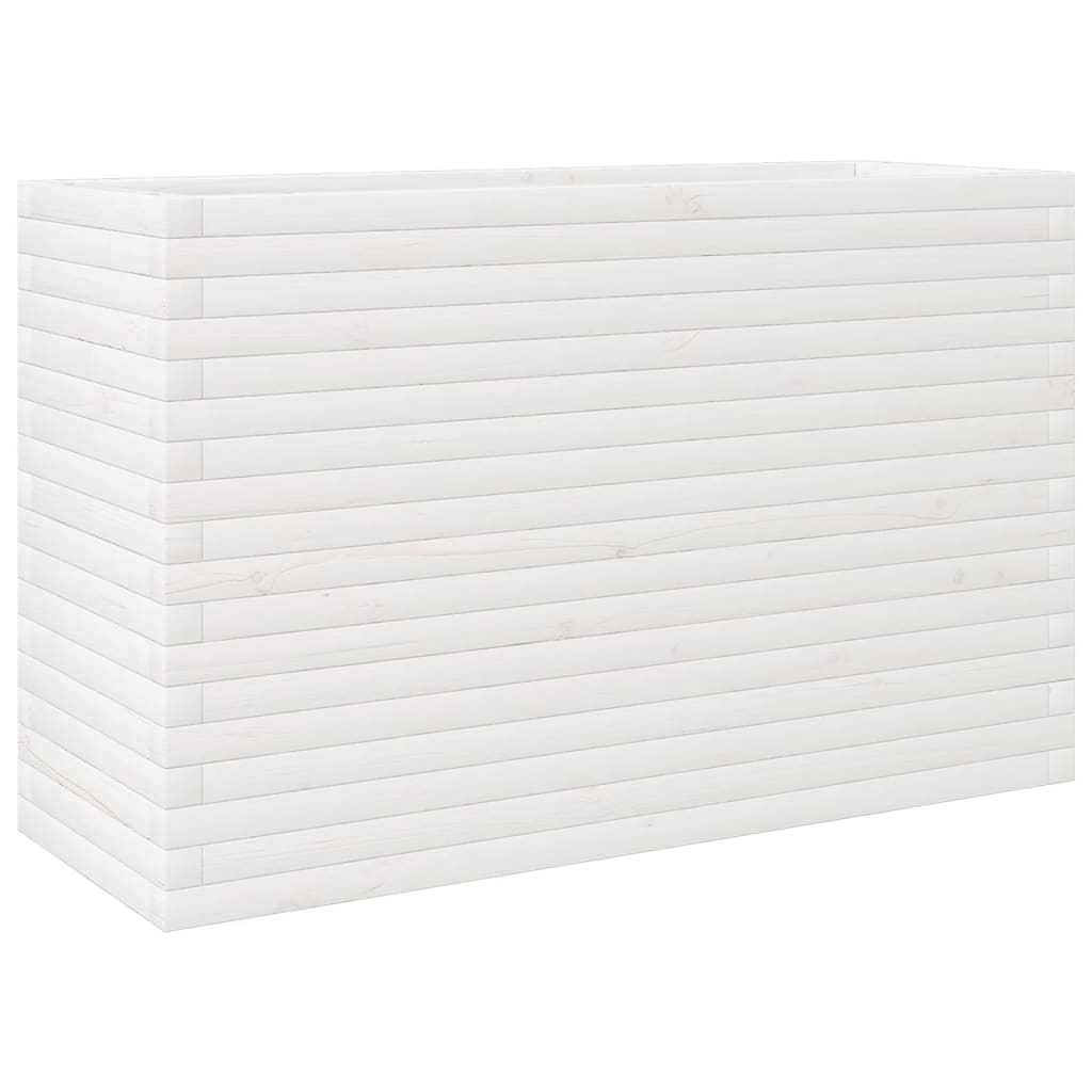 vidaXL Vaso/floreira de jardim 110x40x68,5 cm pinho maciço branco