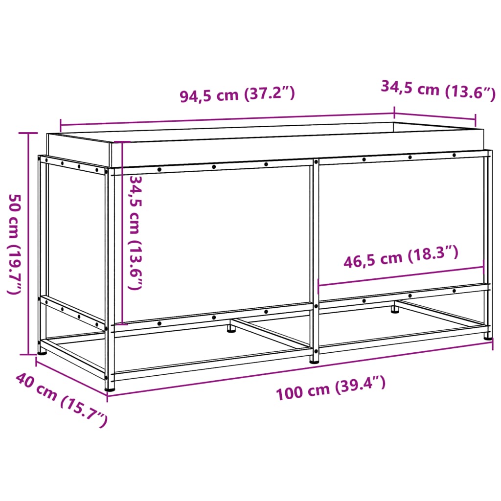 vidaXL Vaso/floreira de jardim 100x40x50 cm madeira de pinho maciça