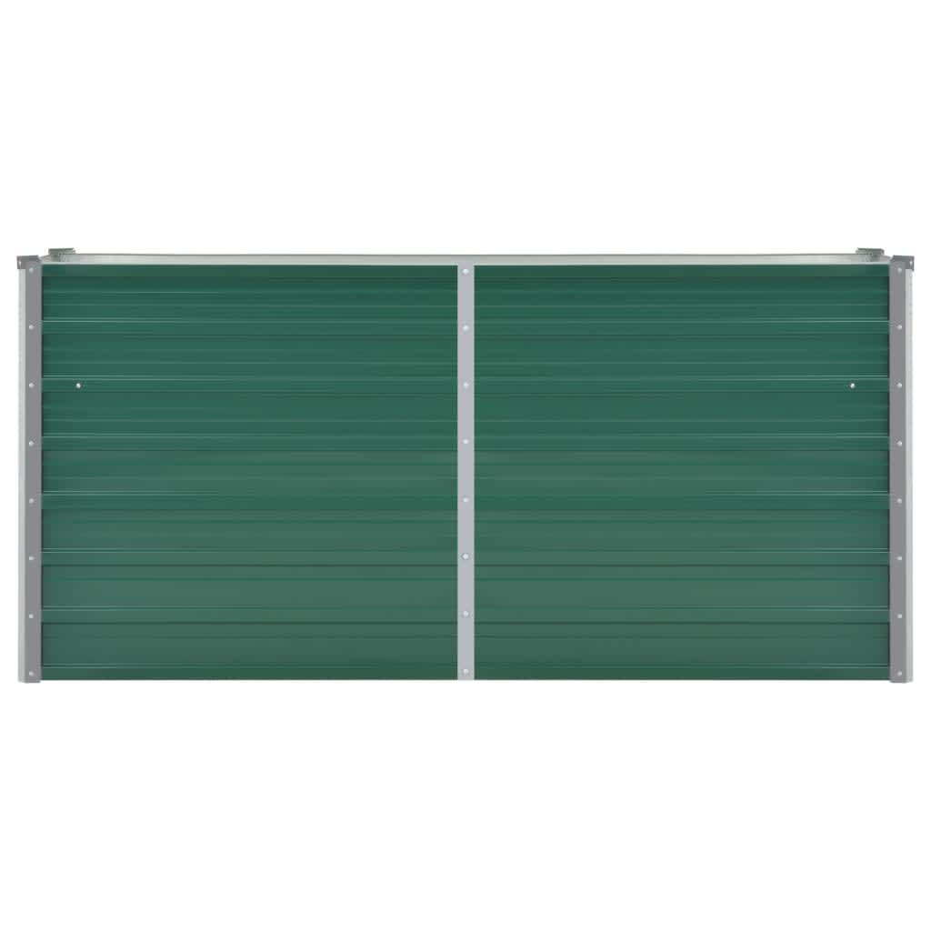 vidaXL Canteiro elevado de jardim aço galvanizado 160x40x77 cm verde