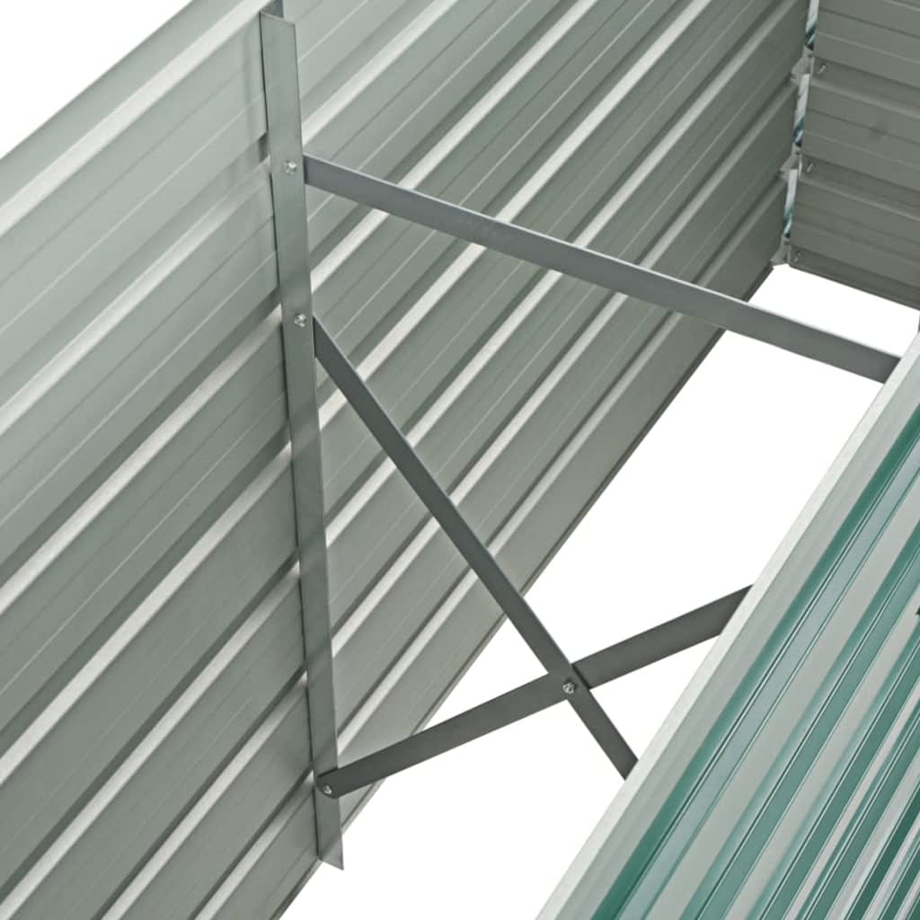 vidaXL Canteiro elevado de jardim aço galvanizado 160x40x77 cm verde