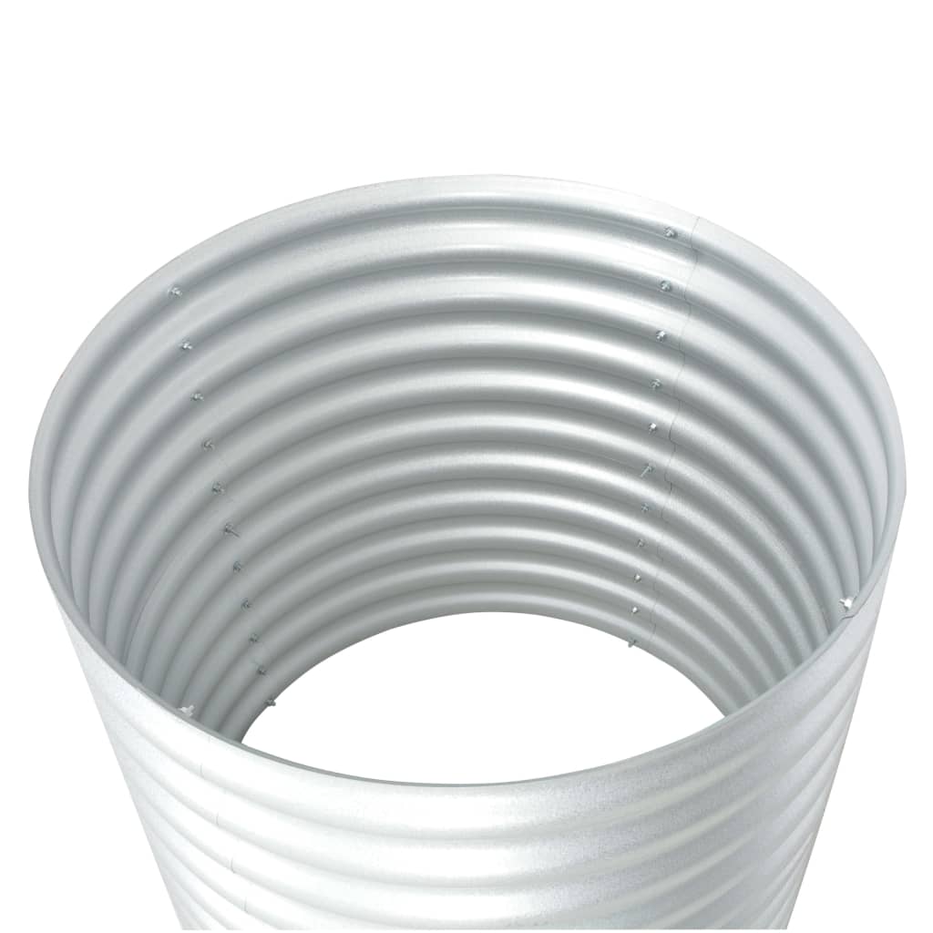 vidaXL Canteiro/vaso elevado aço galvanizado 80x80x81 cm prateado