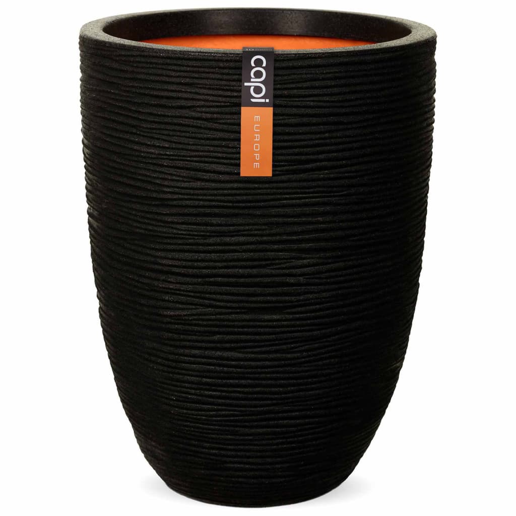 Capi Vaso elegante e baixo Nature Rib 46x58 cm preto KBLR783