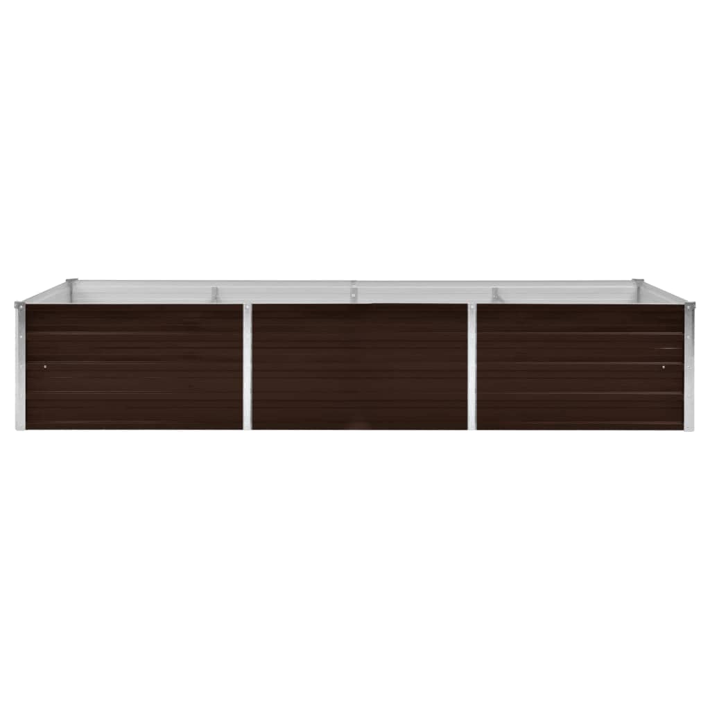 vidaXL Canteiro elevado de jardim aço galvanizado 240x80x45cm castanho