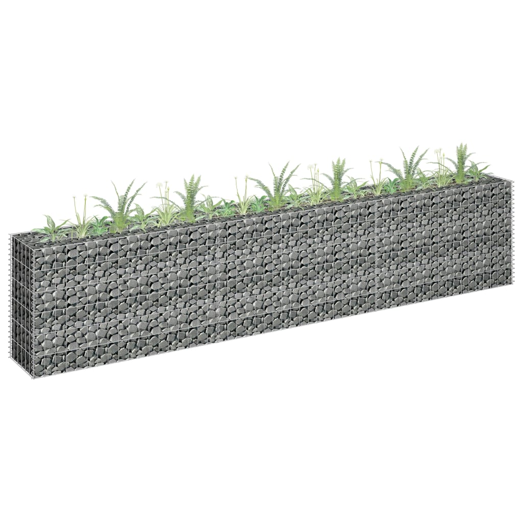 vidaXL Canteiro elevado/cesto gabião 270x30x60 cm aço galvanizado