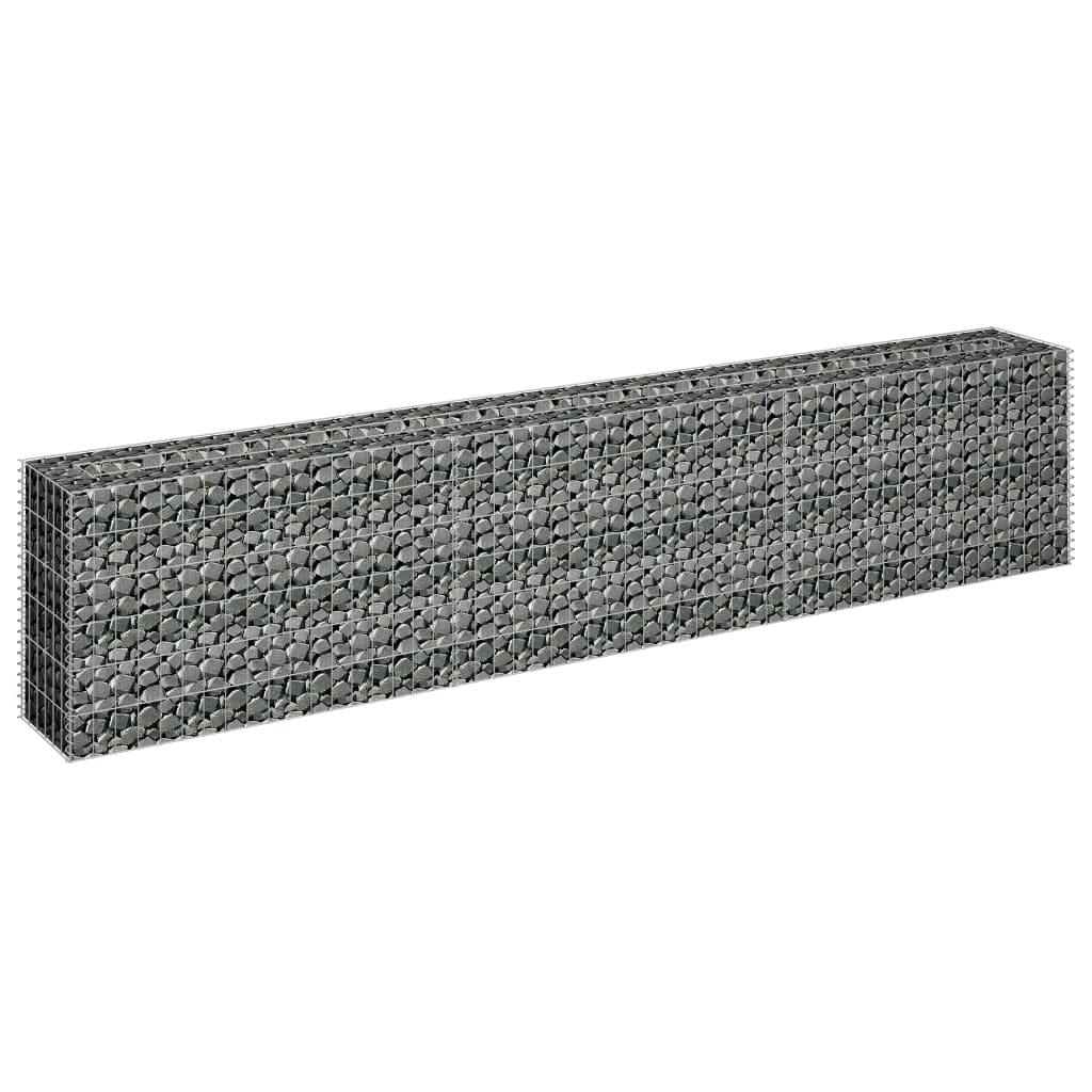 vidaXL Canteiro elevado/cesto gabião 270x30x60 cm aço galvanizado