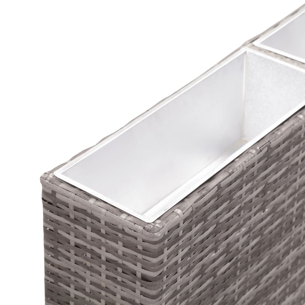 vidaXL Floreira com 3 vasos 150x20x40 cm vime PE cinzento