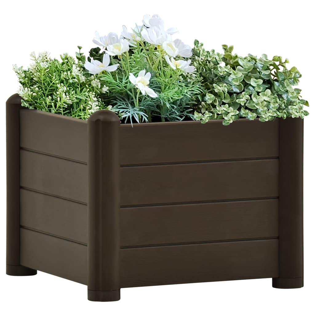 vidaXL Canteiro elevado para jardim PP 43x43x35 cm moca