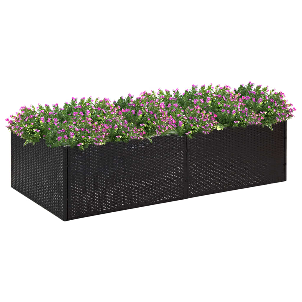 vidaXL Vaso/floreira de jardim 157x80x40 cm vime PE preto