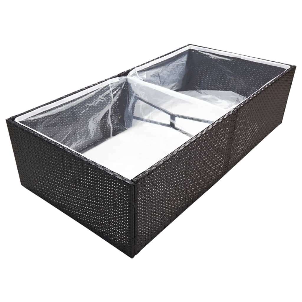 vidaXL Vaso/floreira de jardim 157x80x40 cm vime PE preto