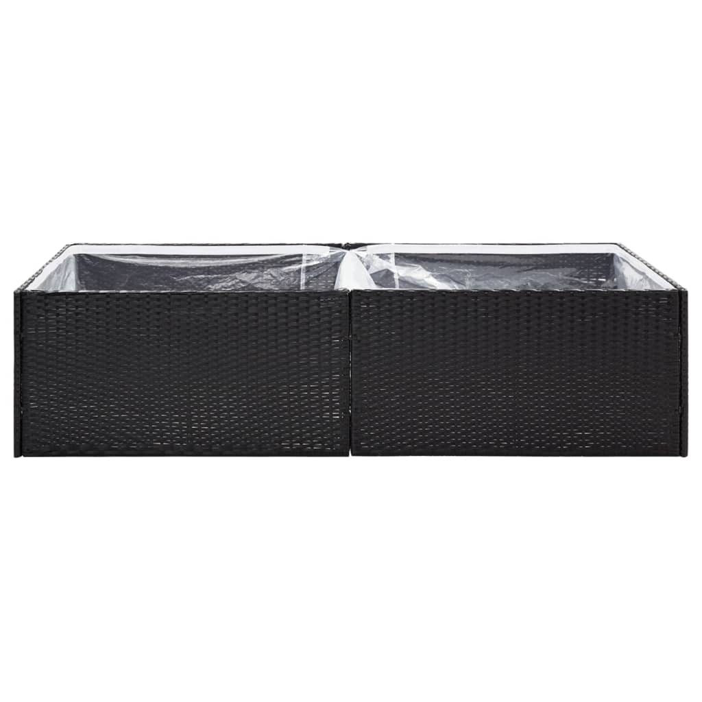 vidaXL Vaso/floreira de jardim 157x80x40 cm vime PE preto