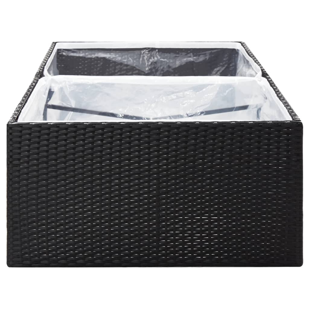 vidaXL Vaso/floreira de jardim 157x80x40 cm vime PE preto