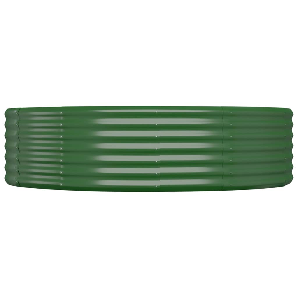 vidaXL Canteiro elevado jardim 214x140x36 cm aço revestido a pó verde