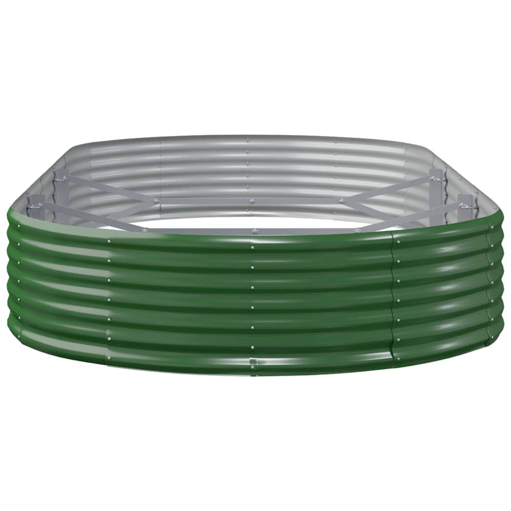 vidaXL Canteiro elevado jardim 296x140x36 cm aço revestido a pó verde