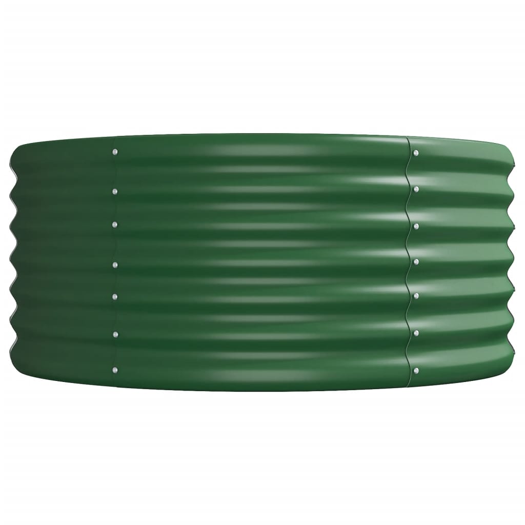 vidaXL Canteiro elevado jardim 620x80x36 cm aço revestido a pó verde