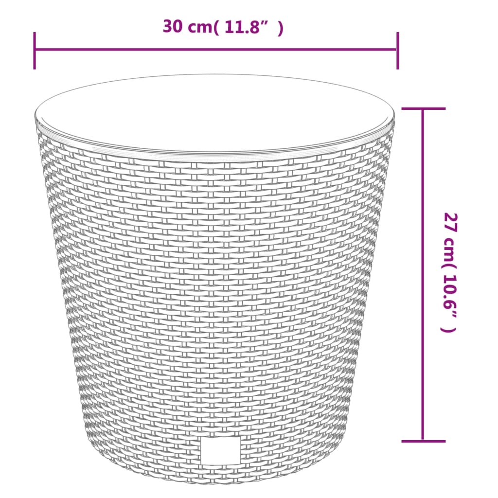 vidaXL Vaso com interior removível 15 / 15,3 L vime PP branco