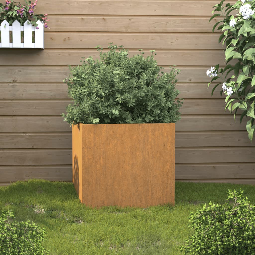 vidaXL Vaso/floreira 49x47x46 cm aço corten