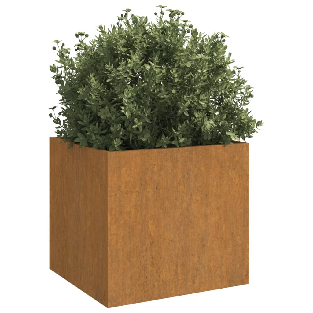 vidaXL Vaso/floreira 49x47x46 cm aço corten