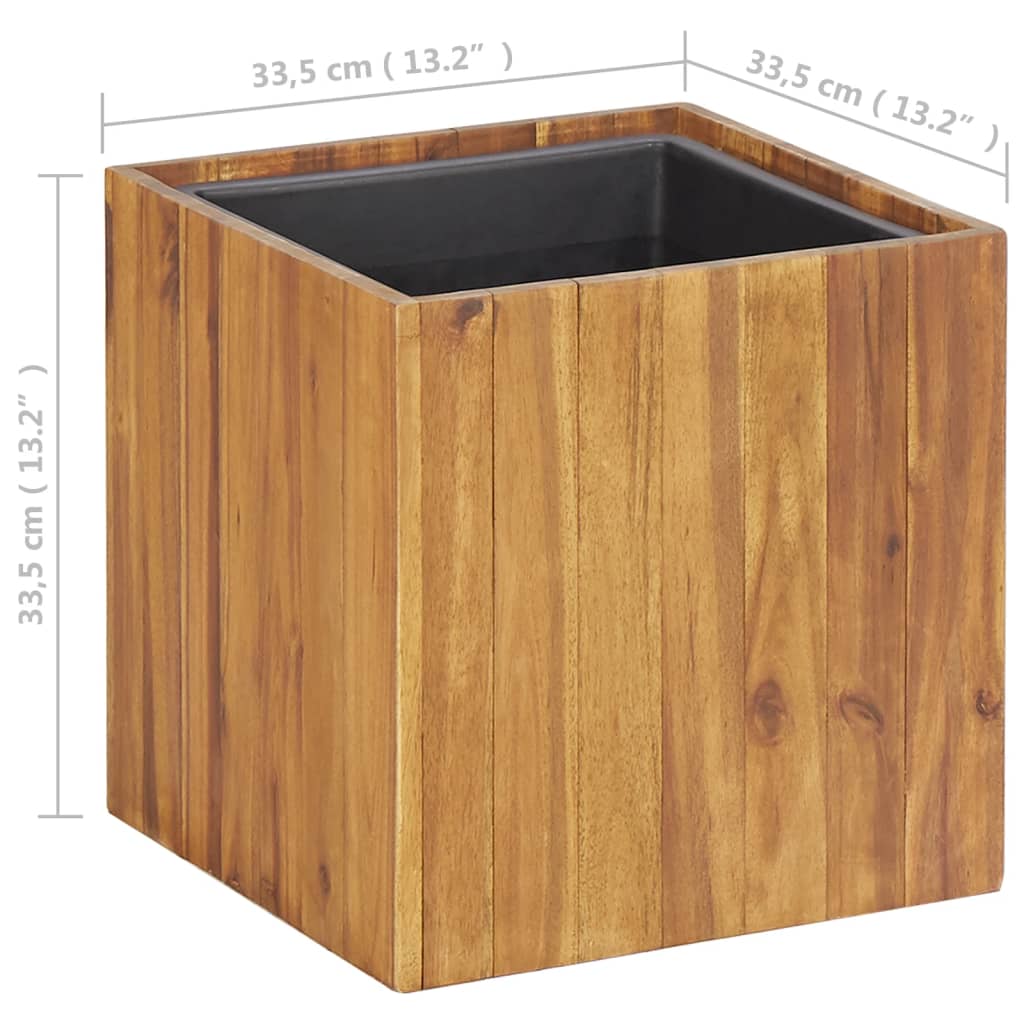 vidaXL Vaso/floreira de jardim 33,5x33,5x33,5 cm acácia maciça