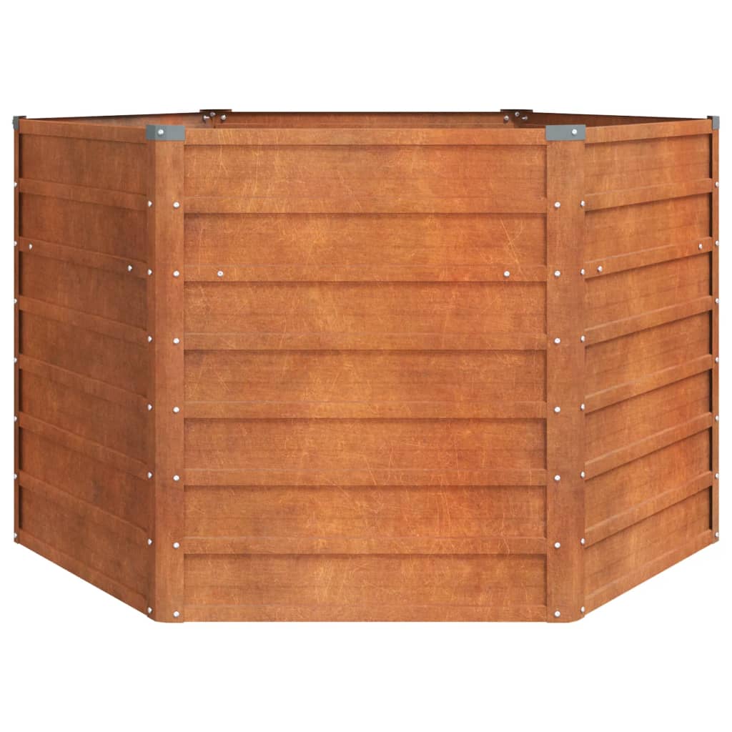 vidaXL Canteiro de jardim 129x129x77 cm aço corten cor enferrujado