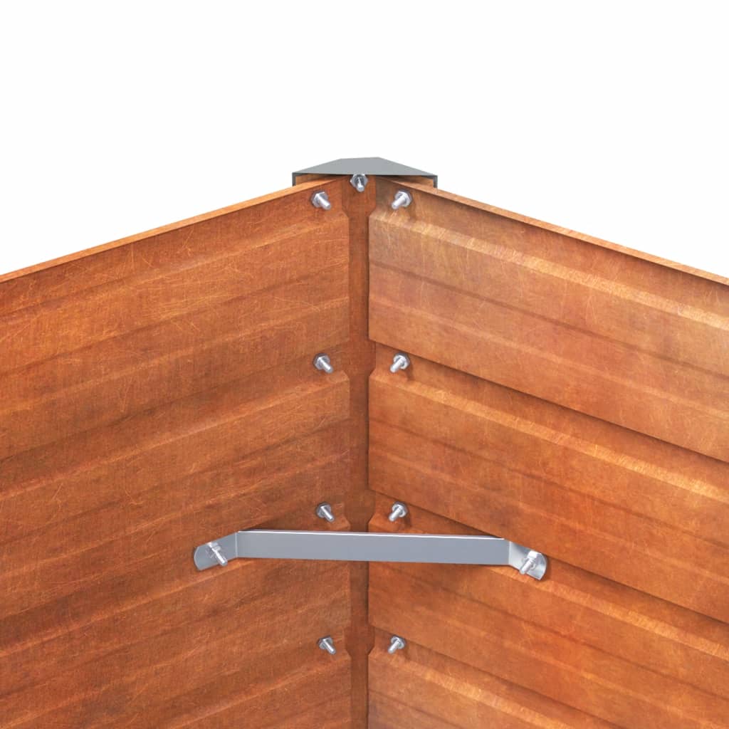 vidaXL Canteiro de jardim 129x129x77 cm aço corten cor enferrujado