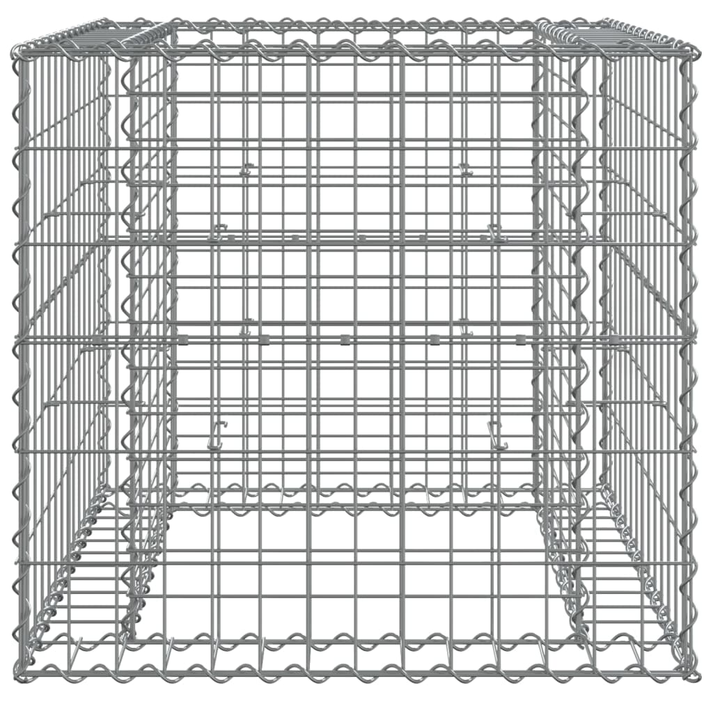 vidaXL Cesto gabião 70x70x65 cm ferro galvanizado prateado