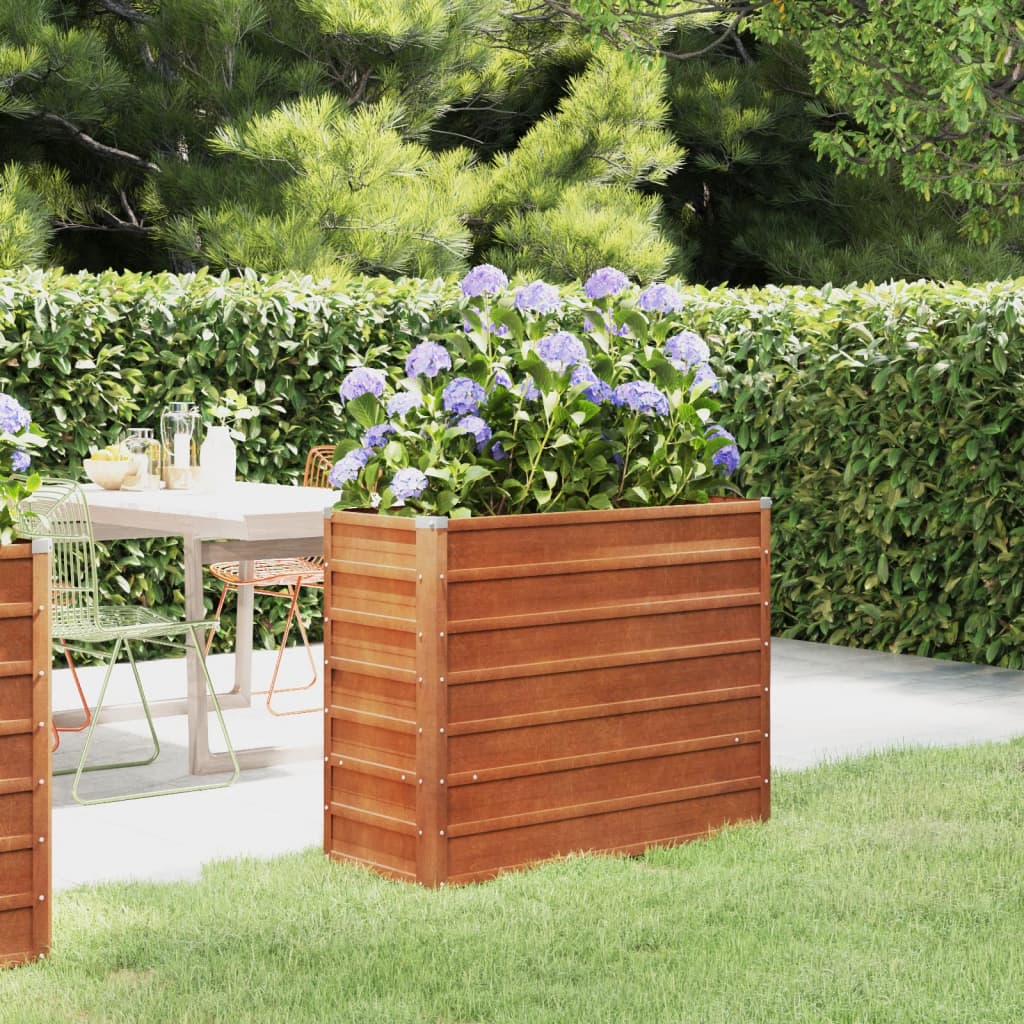 vidaXL Canteiro de jardim 100x40x77 cm aço corten cor enferrujado