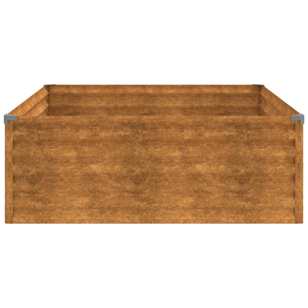 vidaXL Canteiro elevado de jardim 100x100x36 cm aço corten