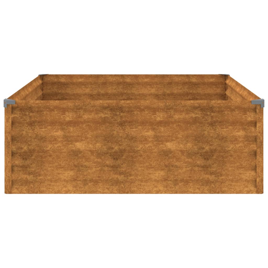 vidaXL Canteiro elevado de jardim 100x100x36 cm aço corten