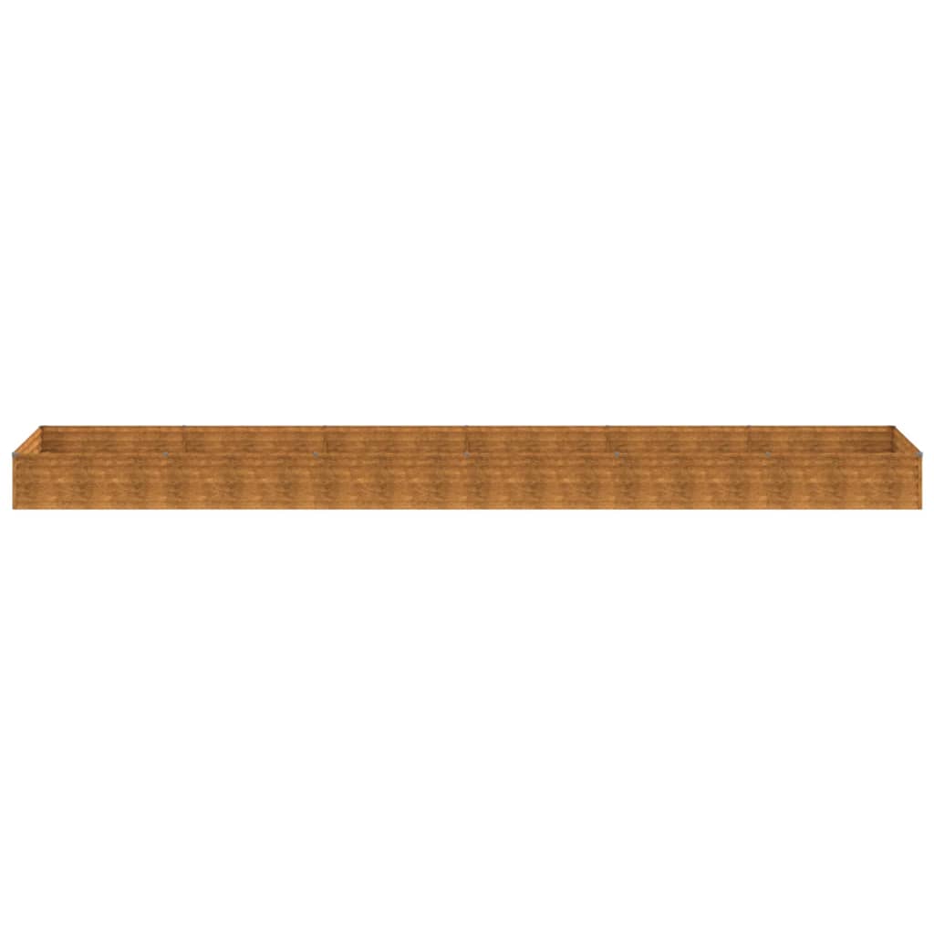 vidaXL Canteiro elevado de jardim 579x100x36 cm aço corten