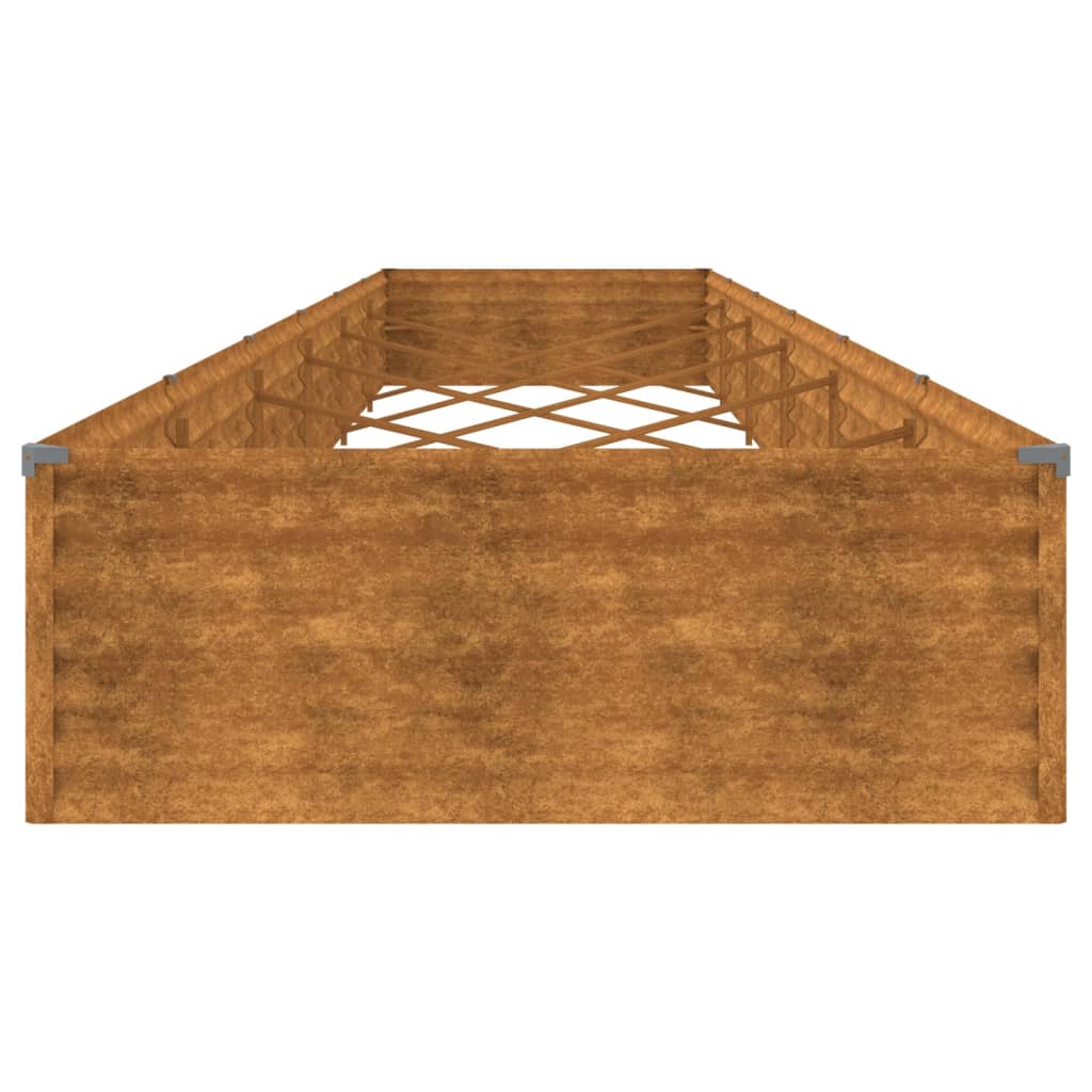 vidaXL Canteiro elevado de jardim 579x100x36 cm aço corten