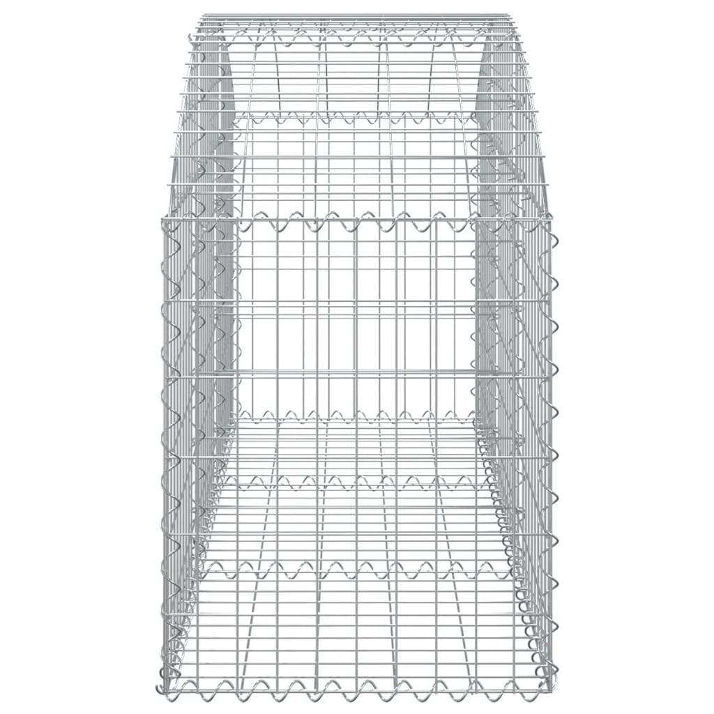 vidaXL Cesto gabião arqueado 150x50x60/80 cm ferro galvanizado