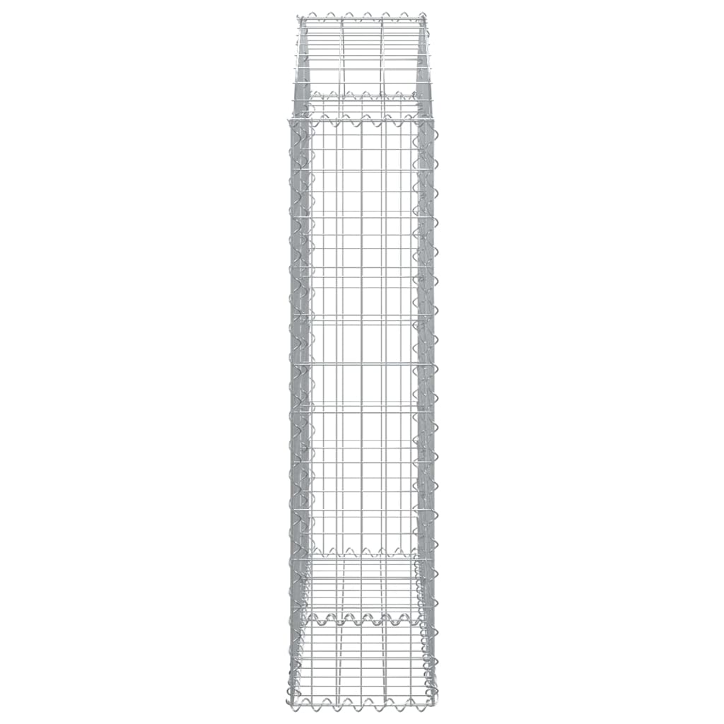 vidaXL Cesto gabião arqueado 100x30x120/140 cm ferro galvanizado