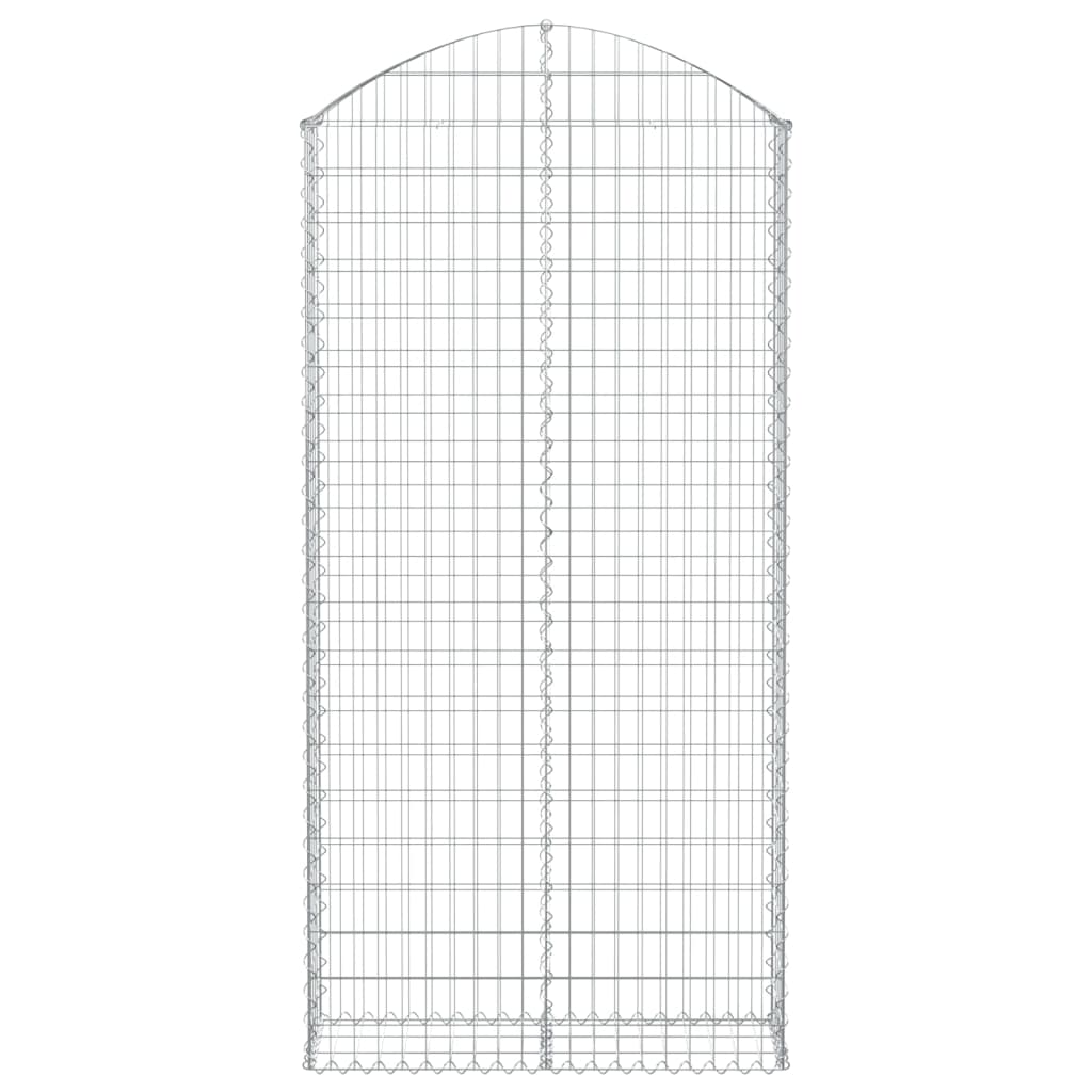 vidaXL Cesto gabião arqueado 100x30x200/220 cm ferro galvanizado