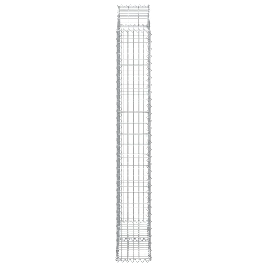 vidaXL Cesto gabião arqueado 100x30x200/220 cm ferro galvanizado